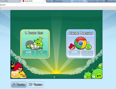 Angry Birds for Google Chrome has a level called Chrome Dimension