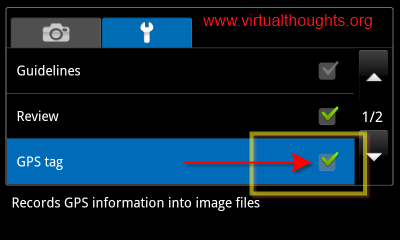 Turn off Geo Tagging in Samsung Galaxy S 